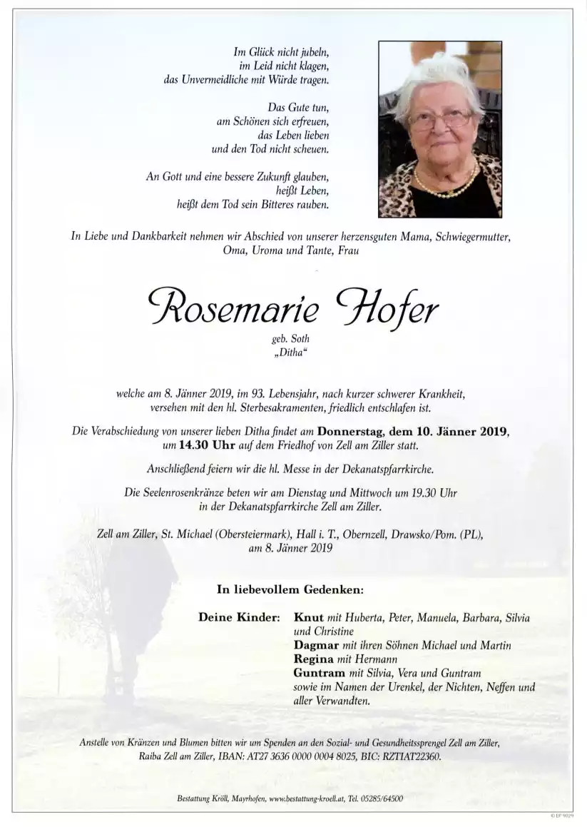 Parte von Rosemarie Hofer